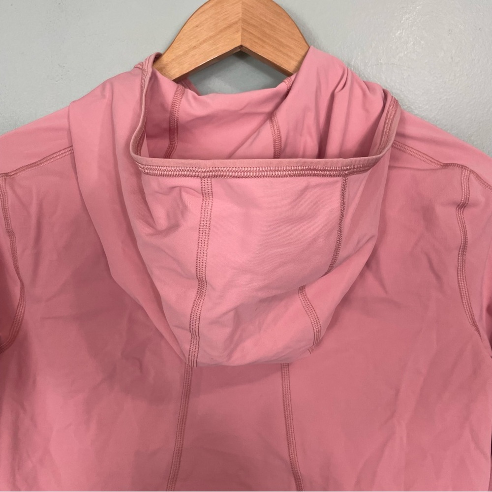 Lululemon Break A Trail Crop 1/2 1/4 Zip Hoodie Pink Pastel Women Sz 6 LW3DTKS - Picture 11 of 11